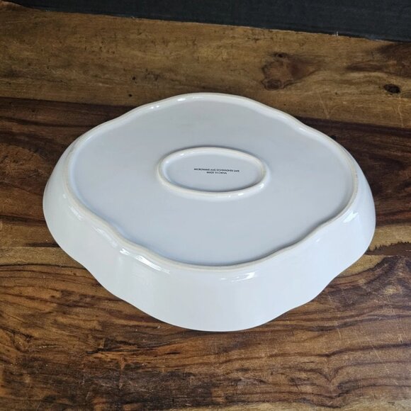 Over & Back White Unique Pasta Salad Fruit Oval Deep Serving Bowl 13" x 10" NEW - Picture 9 of 9